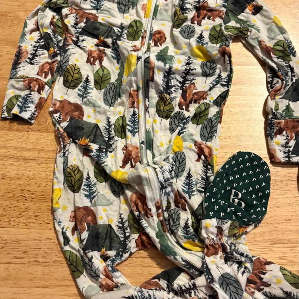 Posh Peanut Bear and Tree Print Pajama Set - Multicolor